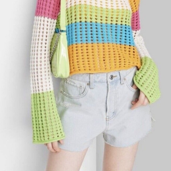 Wild Fable Women's Jeans Shorts Size 2 Blue High Rise Cut Off Light Wash Denim - Picture 1 of 14